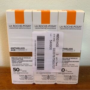 Pack of 3 La Roche-Posay Anthelios Age Correct Daily Cream SPF 50+ NEW Skincare